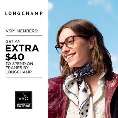 Get the most out of your VSP coverage at our Premier office.  Get an extra $40 towards Longchamp, Dragon, LaCoste and Pure brands with VSP.