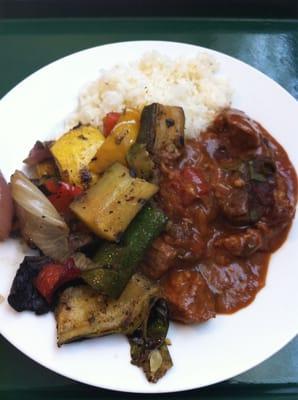 Indian Style Beef Korma with Grilled Veges and Rice