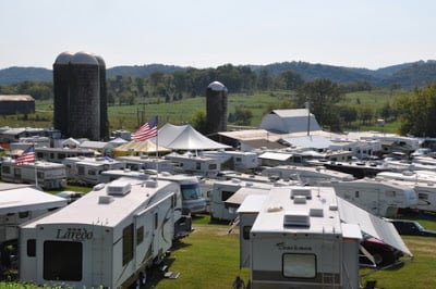 Dumplin Valley Farm RV Park during the Dumplin Valley Bluegrass Festival