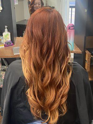 Red balayage