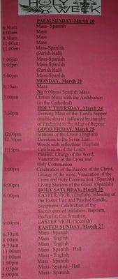 Holy Week Mass Schedule at St. Elisabeths of Hungary Catholic Church in Van Nuys, CA