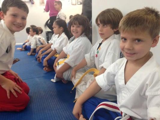 Our Karate Kids getting ready for class!