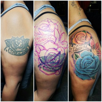 Cover up before and after roses