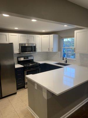 Newly painted cabinets that were basically as close to factory finish as you can get.