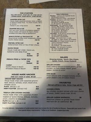 The menu as of 8-10-23.