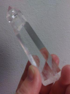 A clear quartz master crystal