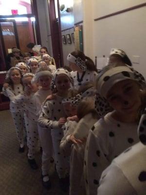 The Dalmatians prep for their entrance!