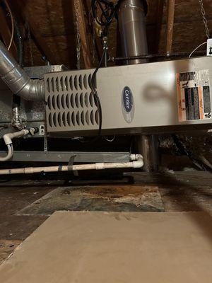 Hvac system in attic condensate water leak repair