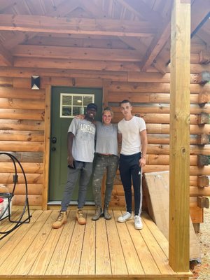 Jason, Andrea and Evan loved helping clients move into their new cabin in the mountains