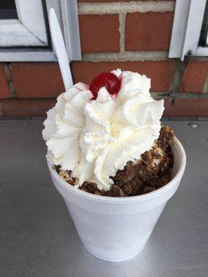 Chunky Monkey Sundae, at Tooties Ice Cream Bar in New Egypt, NJ.