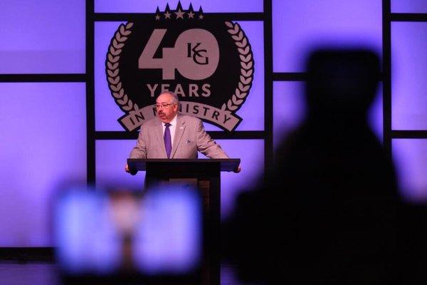 Pastor Kenny Gatlin celebrated 40 years of ministry in June of 2018.