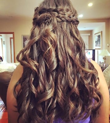 Gorgeous Boho Braided half up half down look