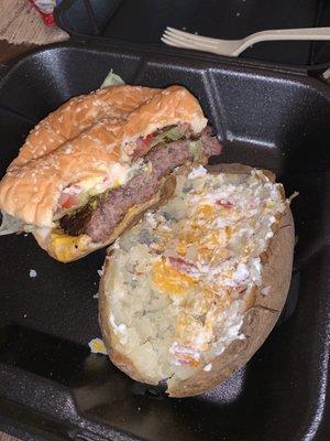 Cheeseburger & Loaded Baked Potato