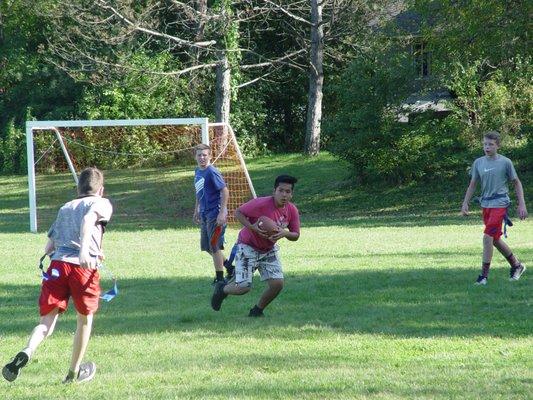 Flag football at recess