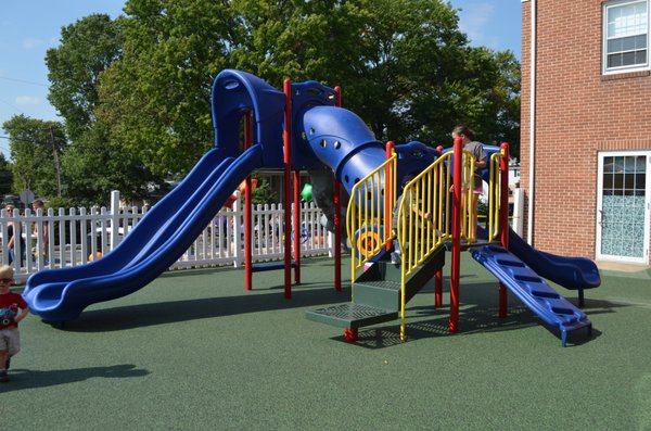 Our playground funded through community donations in memory of two students