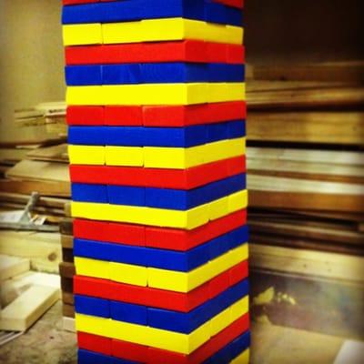 Multi-color table top Jenga.