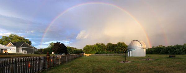 Even the daytime sky is amazing over Frosty Drew Observatory. A double rainbow after a passing thunderstorm.