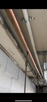 Replaced 12 feet of damaged pipe with copper