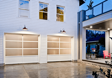 aluminum glass Bottem kick proof garage door