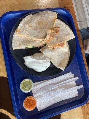 Chicken quesadilla with jalapeños