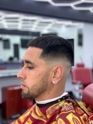 Medium fade w/ beard trim line up