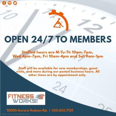 Open 24/7 to Members!