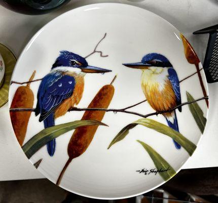 Kingfisher salad size  plate with Australia designer. I think it was $6.