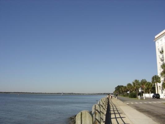 The Battery on the Charleston peninsula with views of Fort Sumter.