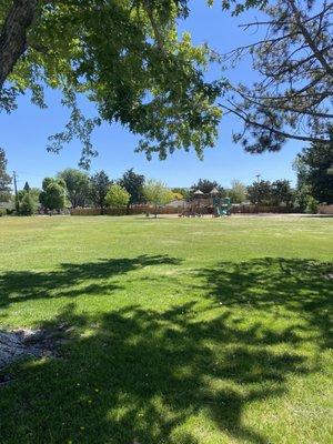 View of the playground from the street.