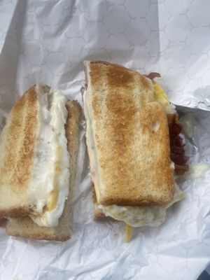 Egg bacon and cheese sandwich.