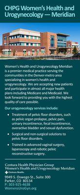 CHPG Urogynecology rack card