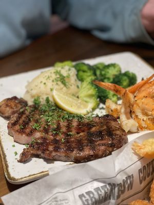 Steak and shrimp dinner