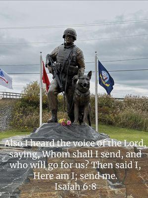 A statue of a Fallen Marine Sgt Adam Cann. Ramadi January 2006