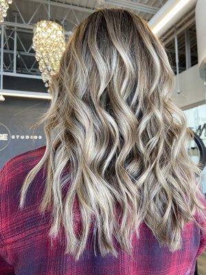 Neutral blonde balayage