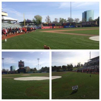 The field and finish line.