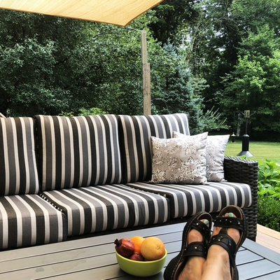 A Happy Customer Enjoying Her New Patio Set