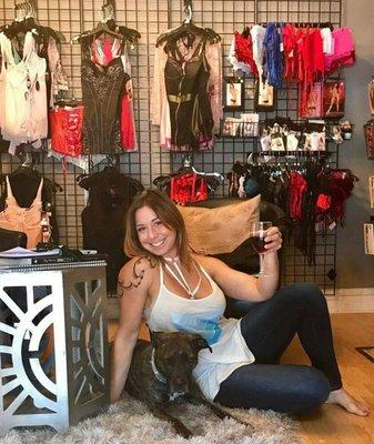 Owner Cherice and shopdog Shelby