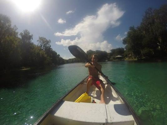 We launched our boat directly from the cabin & cruised down the beautiful crystal clear river!!  JUST AMAZING!