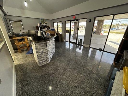 Here we have restored Commercial Terrazzo Floors with a Gloss Finish.