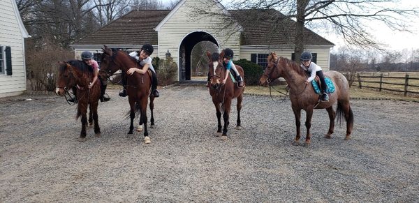 SRS riders loving their horses after their lesson!