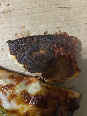 Burned pizza