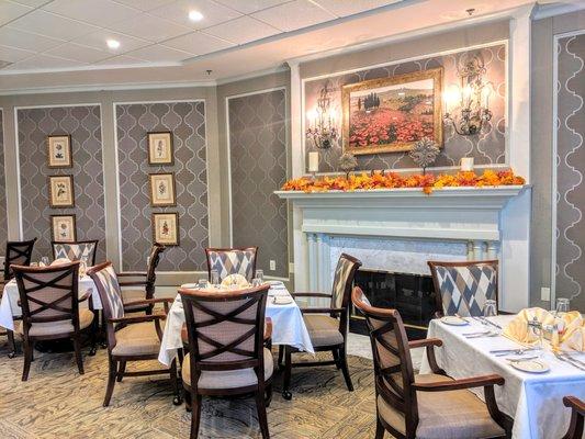 Enjoy delicious cuisine in the Rosewood Room, one of our cozy dining venues.