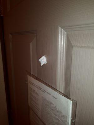 Paper wad on peep hole !? Yuck!!!