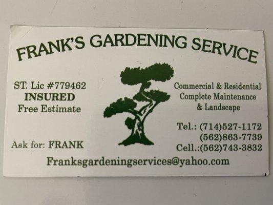 Frank's Gardening Service