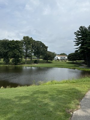 View of the club house from the 12th hole