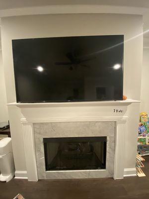 65" TV mount with background lights