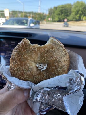 Rosemary and sea salt bagel.