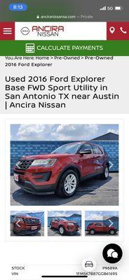 2016 ford explorer posting from nissan