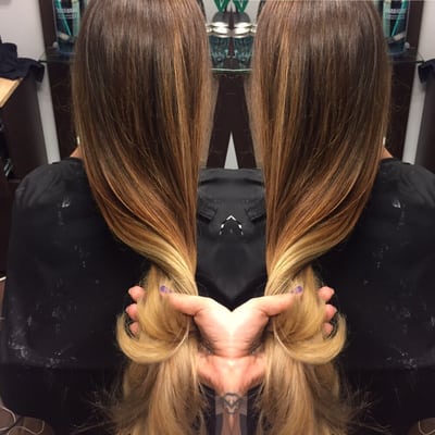 Hair painted ombré