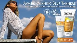 clear gel, lavender scented.  Non-Toxic gorgeous bronzing self-tanning.  Exfoliation treatments for longer lasting color.